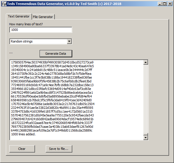 Random String generation using Teds Tremendous Data Generator