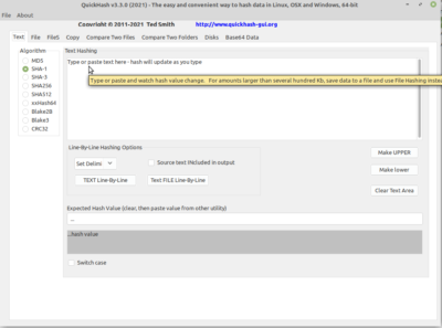 Screenshots of Quickhash running on Windows, Linux and Apple Mac OSX ...