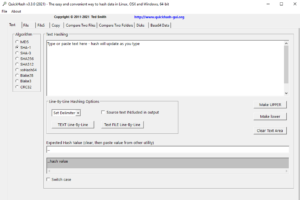 Screenshot of QuickHash-GUI v3.3.0 on Windows