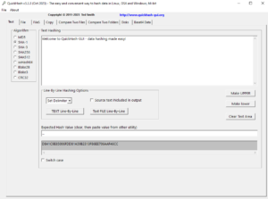 Quickhash-GUI- Screenshot - Text Tab